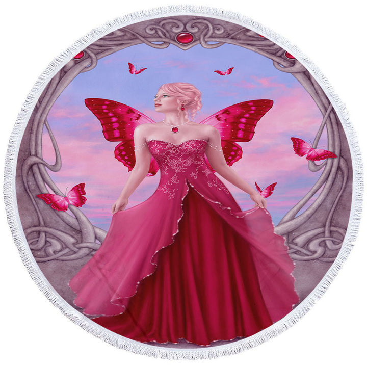 Butterflies and Purple Rose Ruby Butterfly Girl Childrens Beach Towels