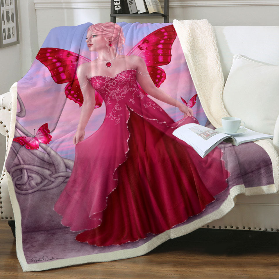 products/Butterflies-and-Purple-Rose-Ruby-Butterfly-Girl-Childrens-Throws