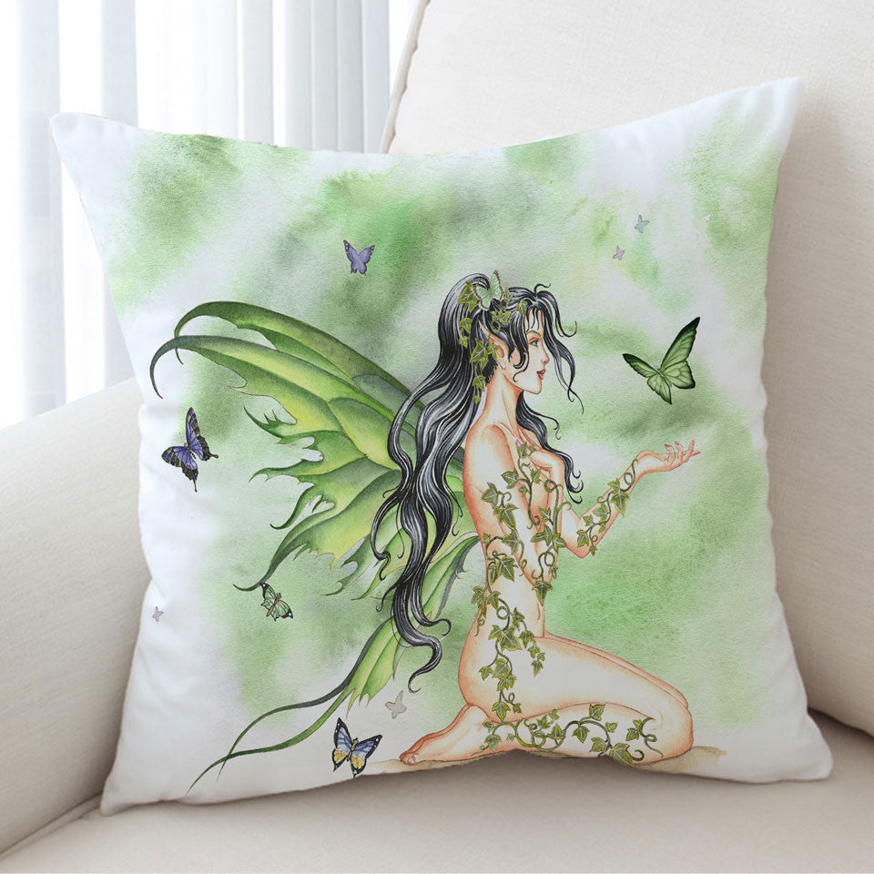 Butterflies and the Green Vines Fairy Cushions Covers