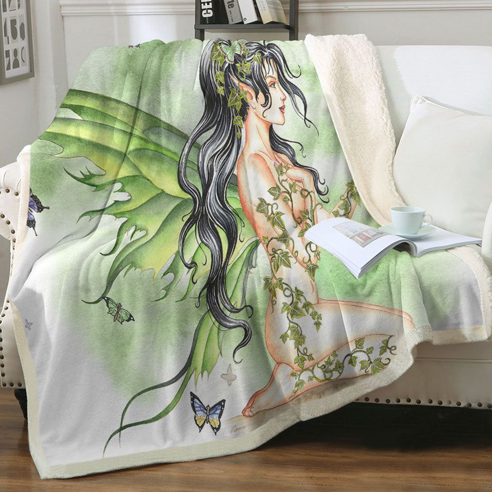products/Butterflies-and-the-Green-Vines-Fairy-Lightweight-Blankets