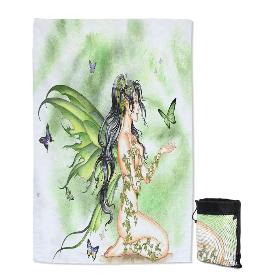 Butterflies and the Green Vines Fairy Swims Towel