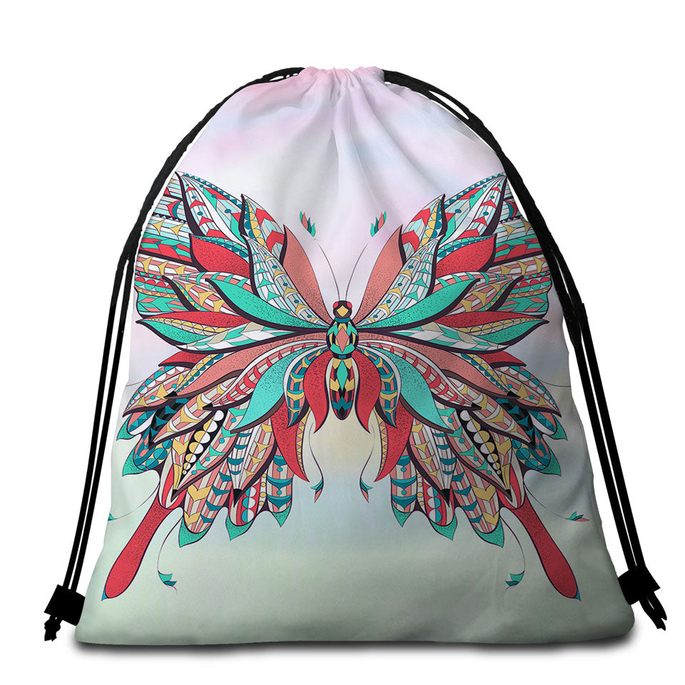 Butterfly Beach Towel Bags