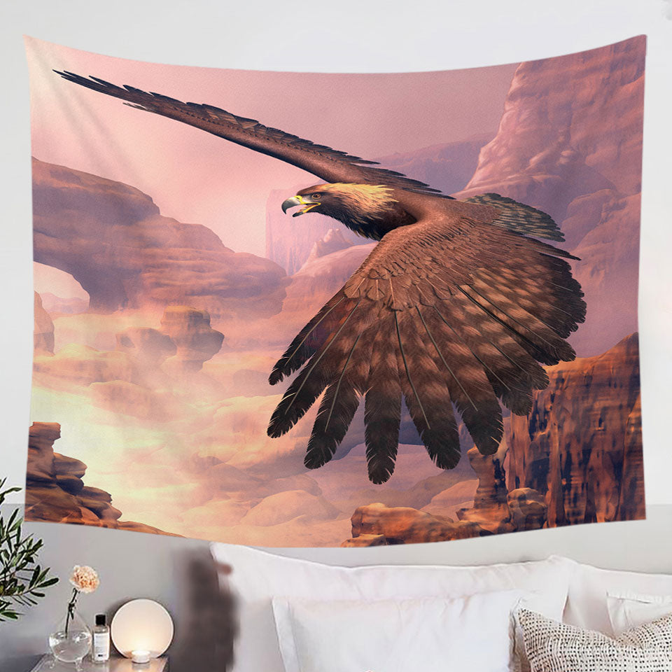 Canyon-Flight-Nature-Art-American-Eagle-Tapestry