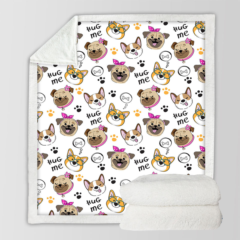 Captivating Cute Dogs Fleece Blankets