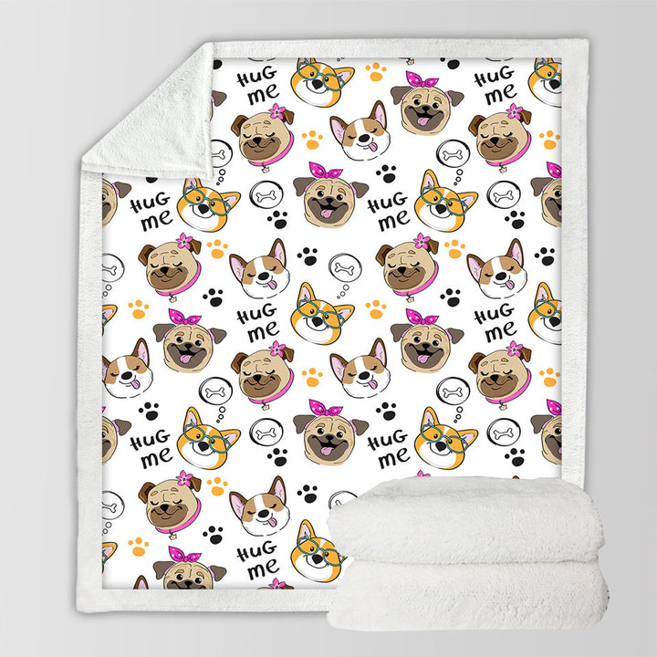 Captivating Cute Dogs Fleece Blankets