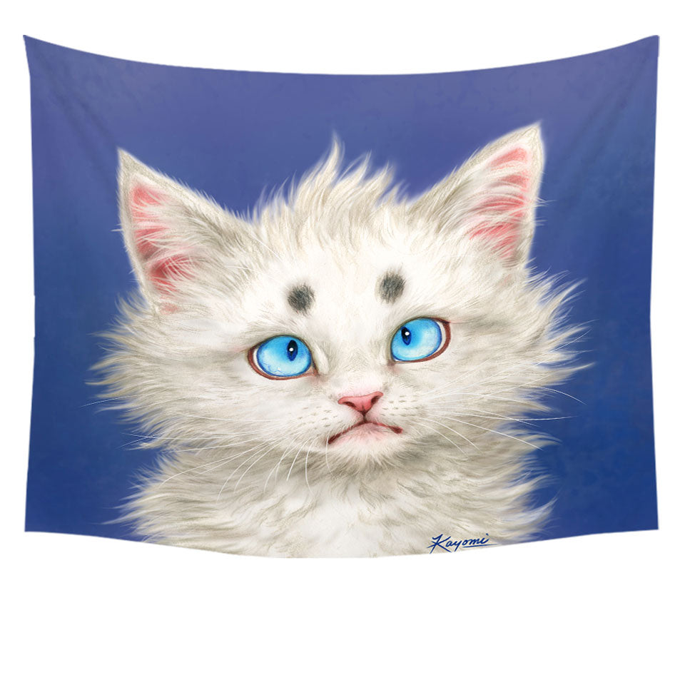 Cat Painting Lovely White Kitten
