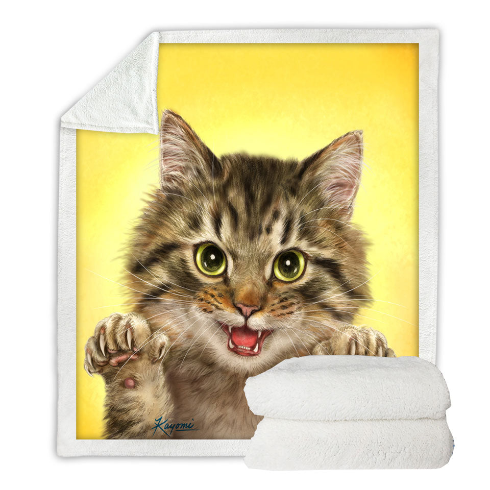 Cats Art Designs Claws Out Kitten Sherpa Blanket