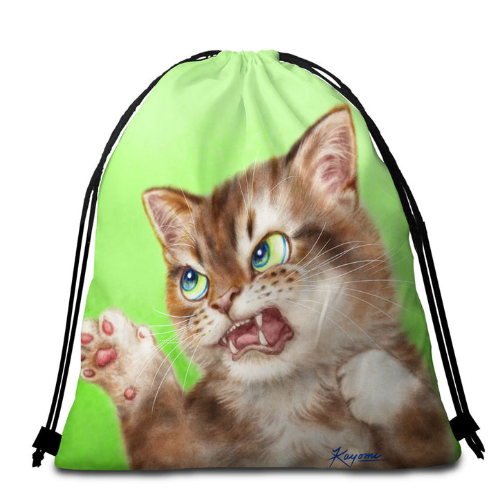 Cats Cool Beach Towel Pack Art Drawings the Attacker Kitten