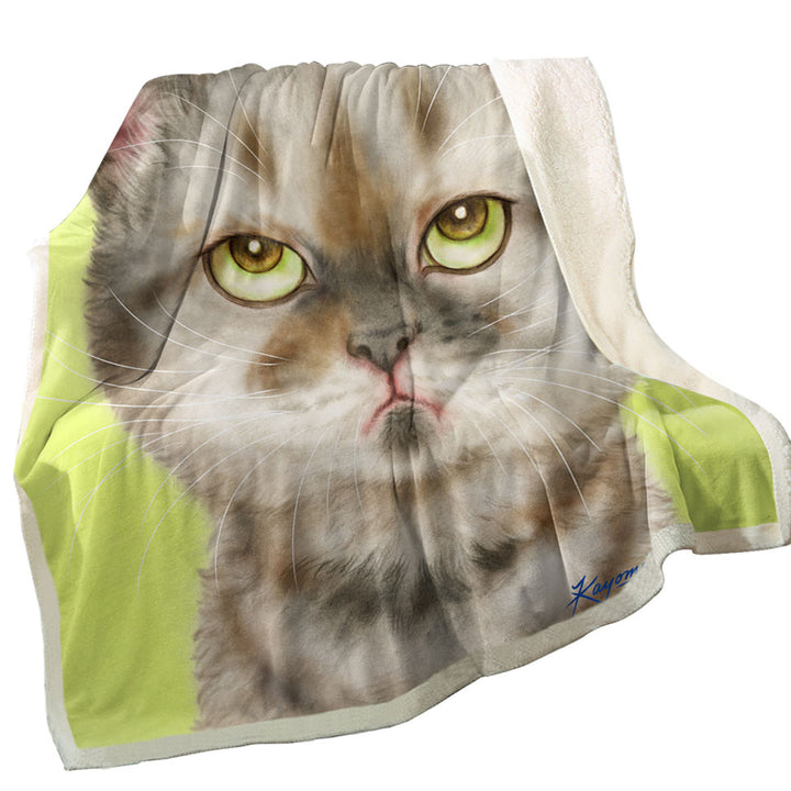 Cats Funny Childrens Throws Faces Unsatisfied Brown Tabby Kitten