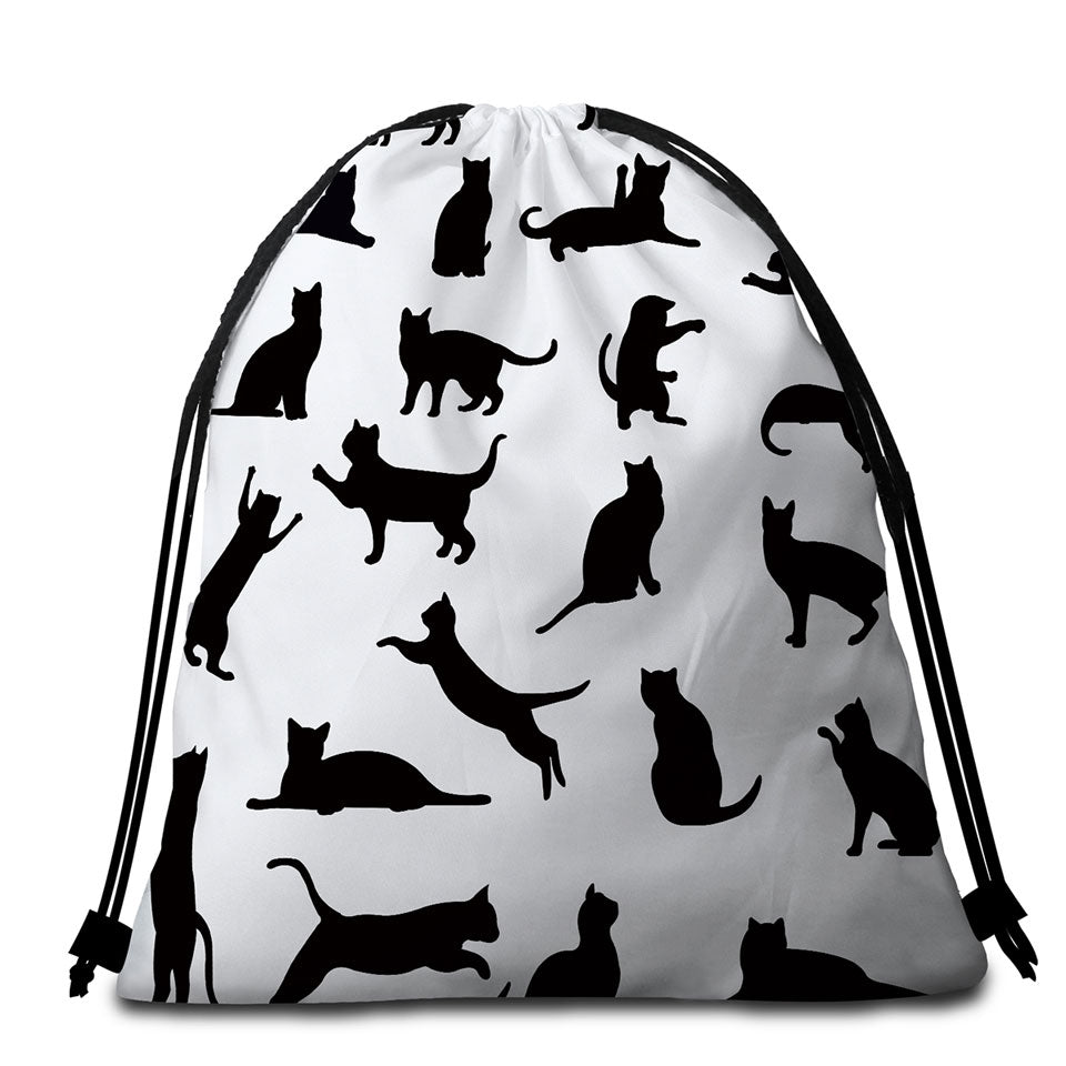 Cats Silhouettes Cat Beach Towel Pack