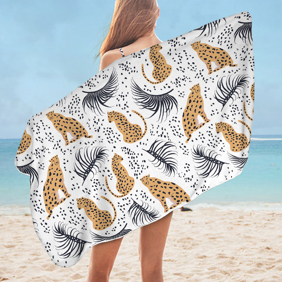 Cheetah Drawings Pattern Pool Towels