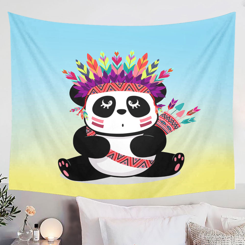 Chief Panda Tapestry for Kids' Room