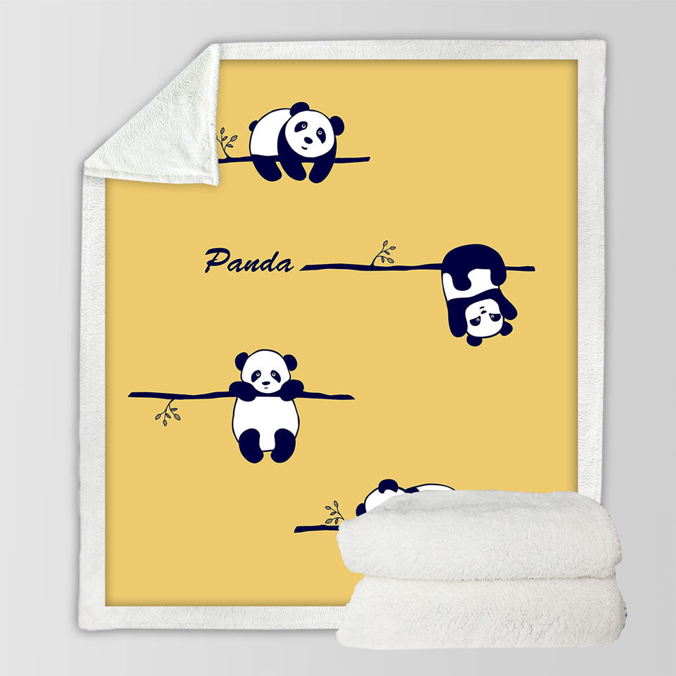Children_s Hanging Panda Throw Blankets