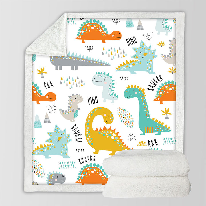 Childrens Blankets Cartoon Dinosaurs