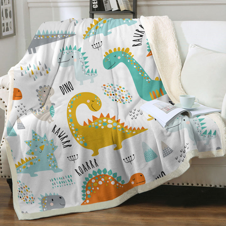 Childrens Throws Cartoon Dinosaurs