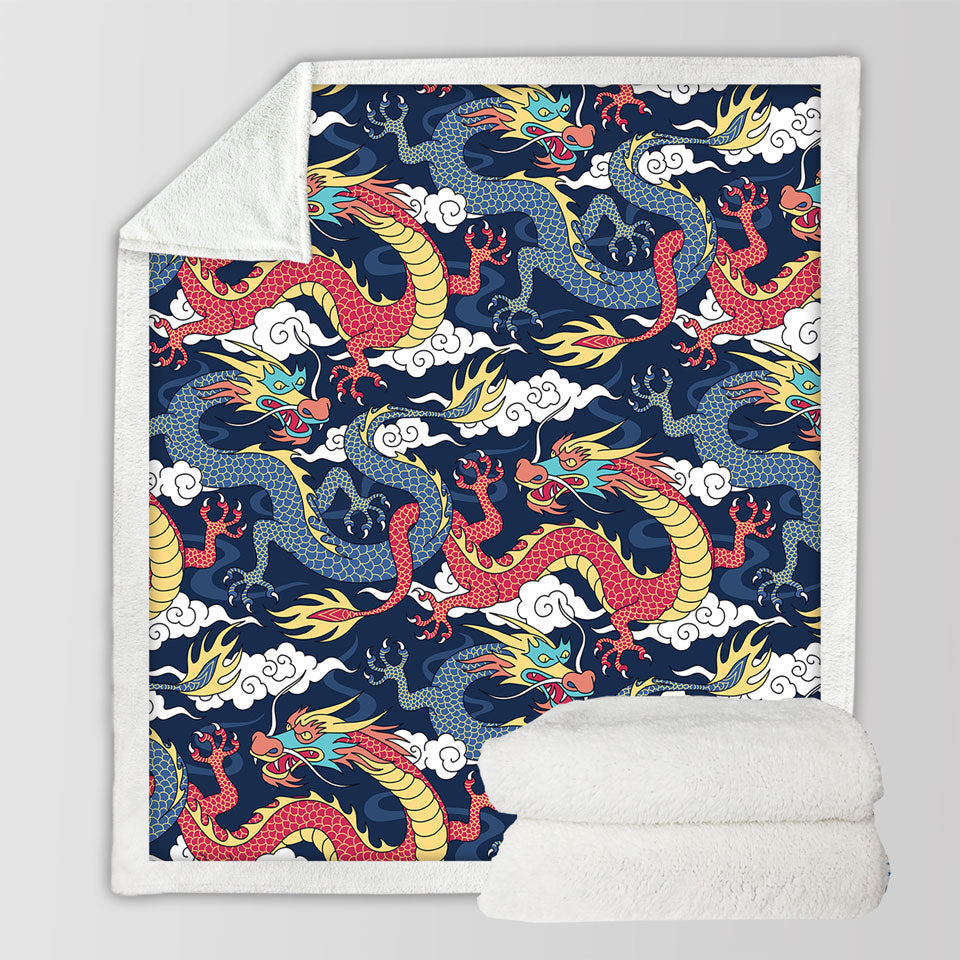 Chinese Dragons Decorative Throws
