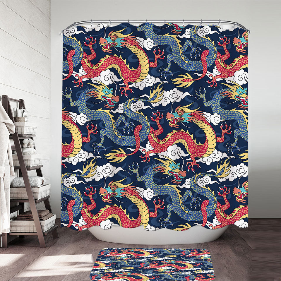 Chinese Dragons Shower Curtain