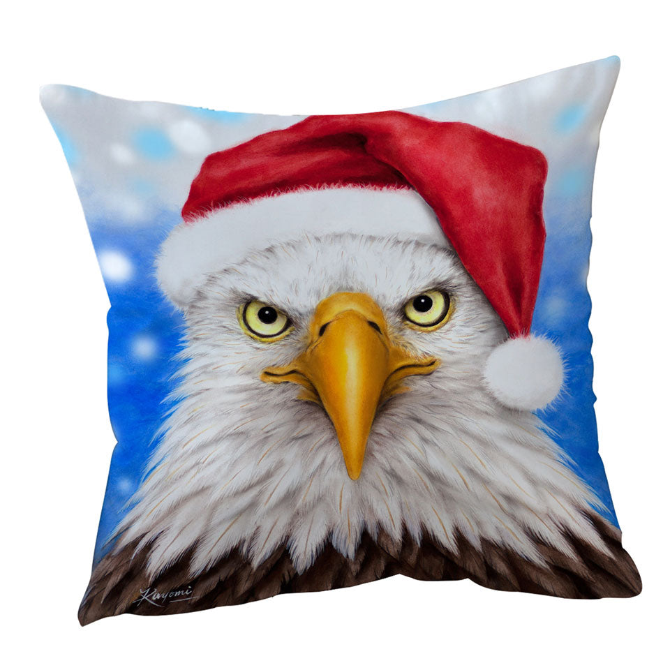 Christmas Cushion Covers with Cool Funny Wild Animal Art Eagle Santa