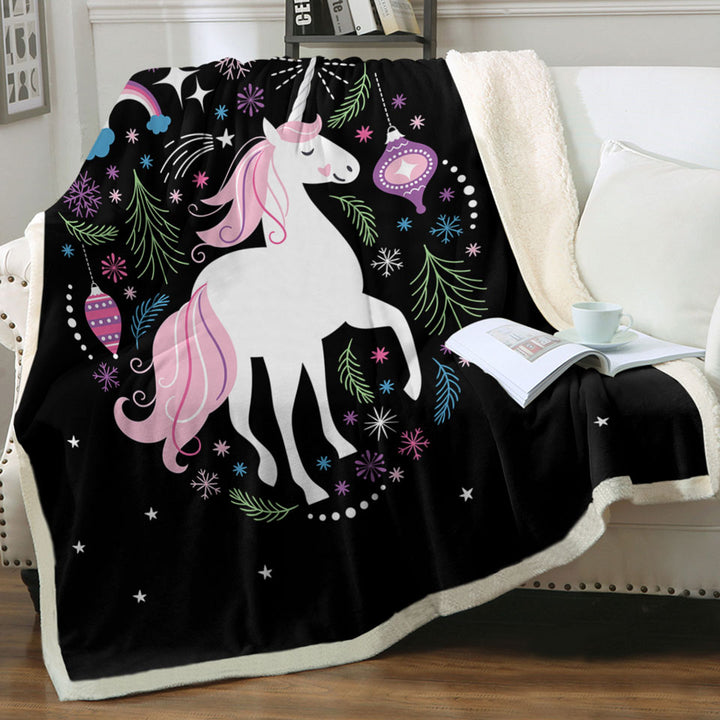 Christmas Spirit Unicorn Sofa Blanket