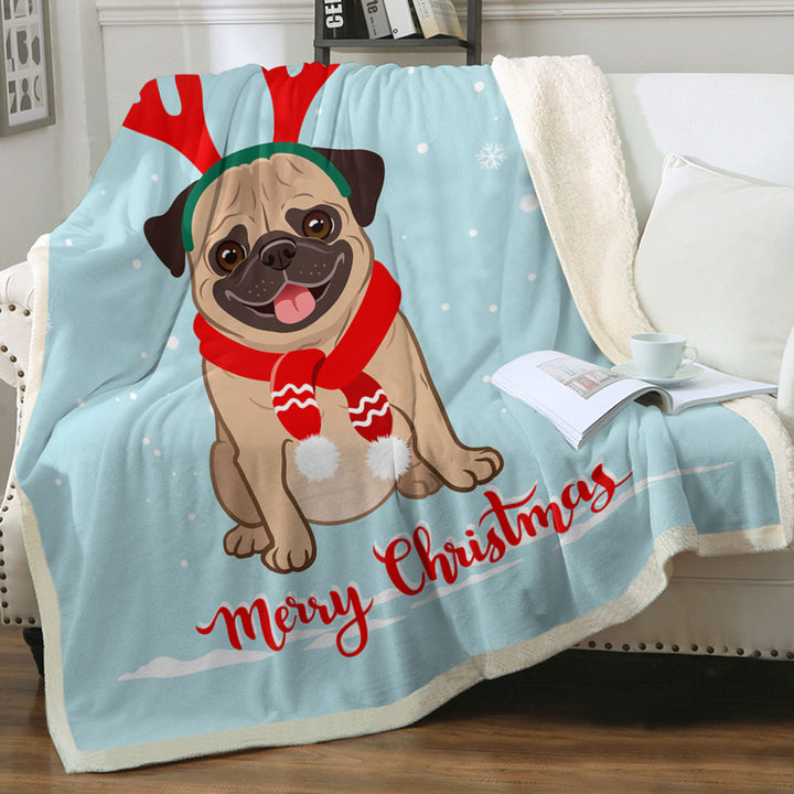 Christmas Throws Pug