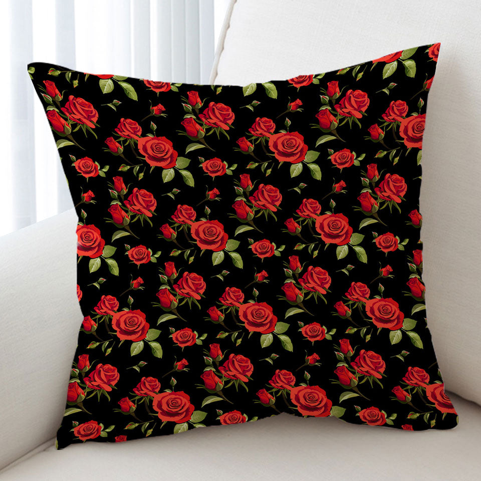 Classic Red Roses Decorative Pillows