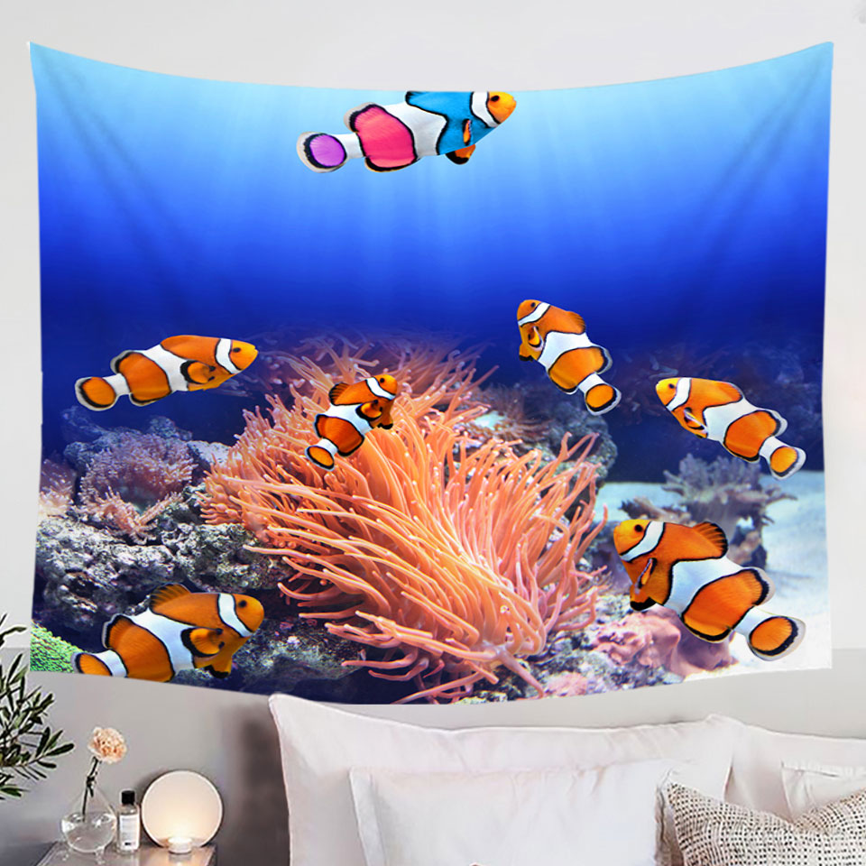 Tropical Wall Decor Toucans Tropical Flowers and Pineapple Tapestry