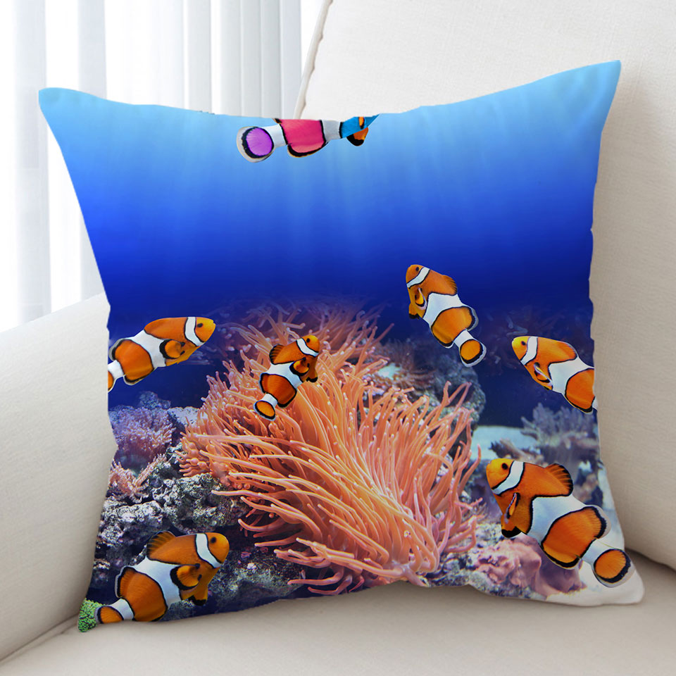 Clownfish Fish Throw Cushions