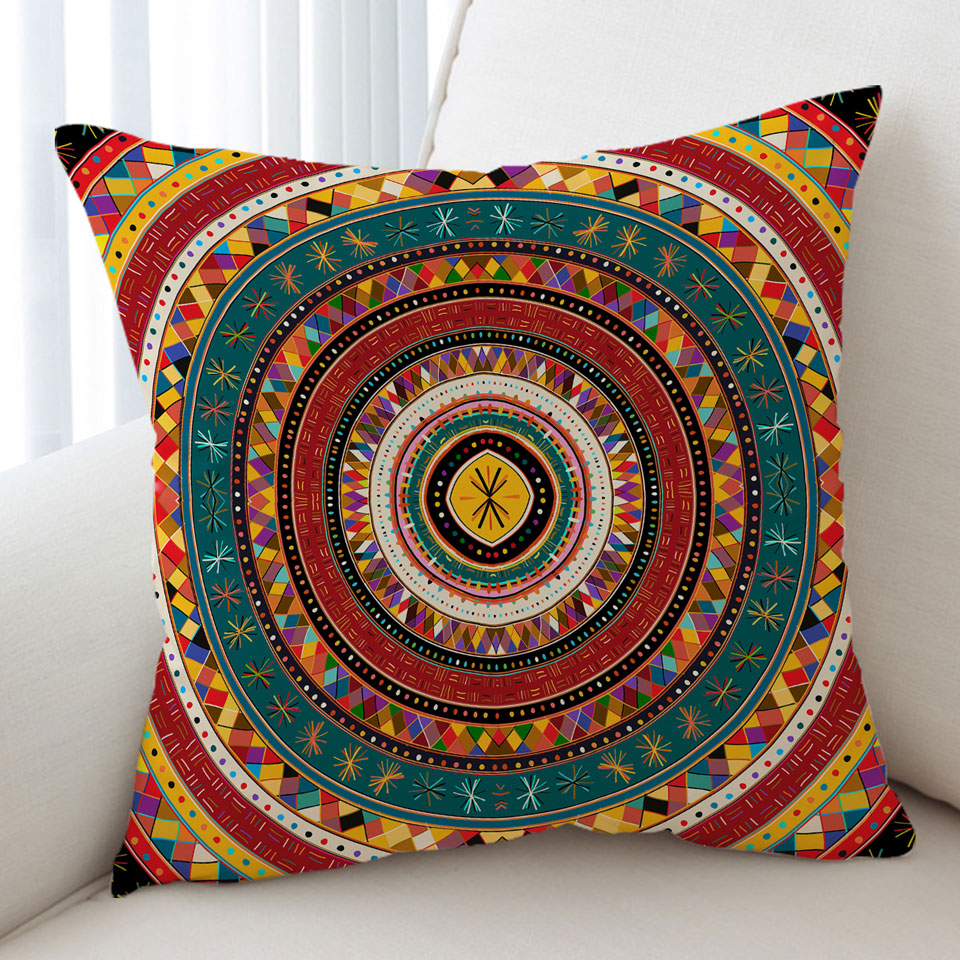 Colorful African Design Throw Pillow
