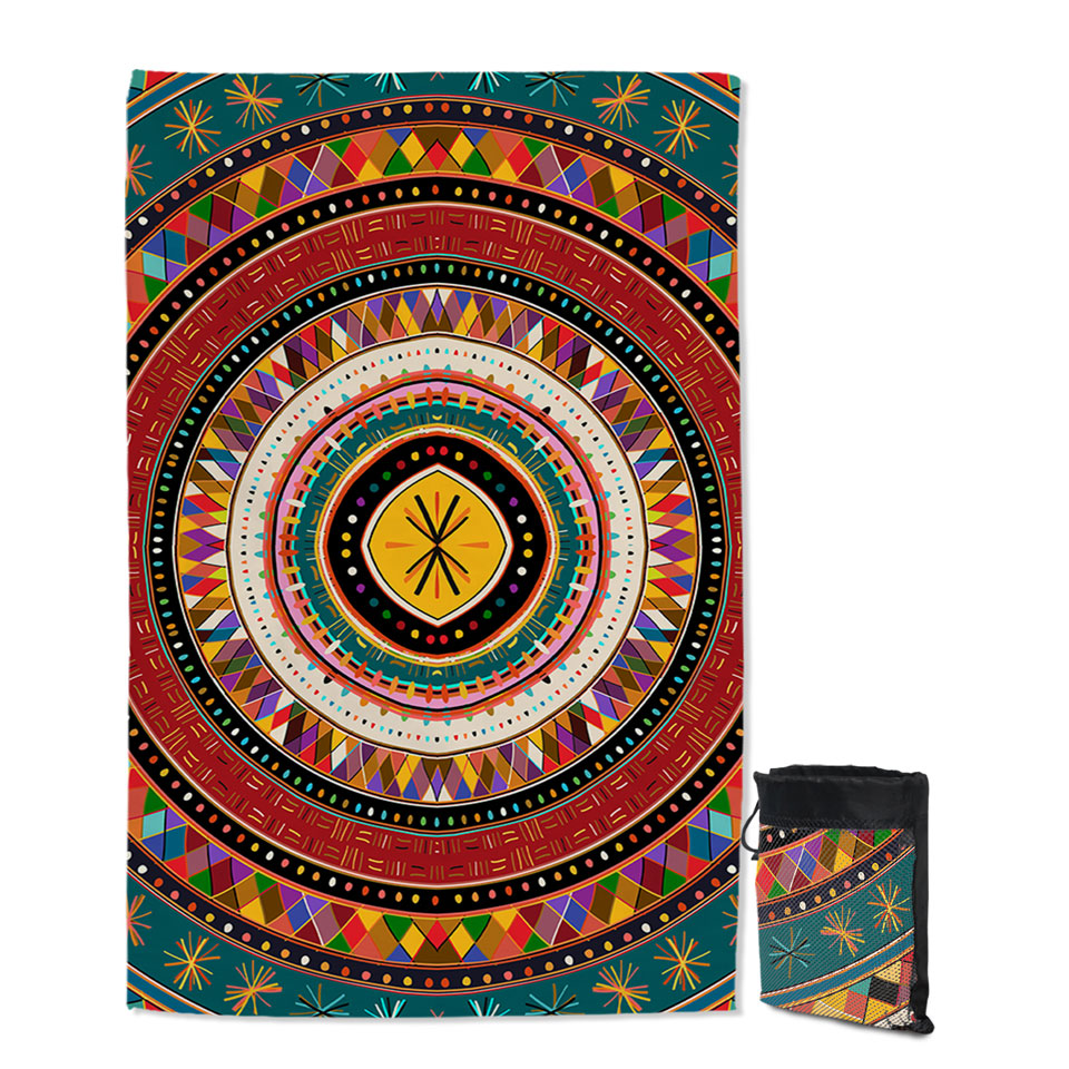 Colorful African Design Travel Beach Towel