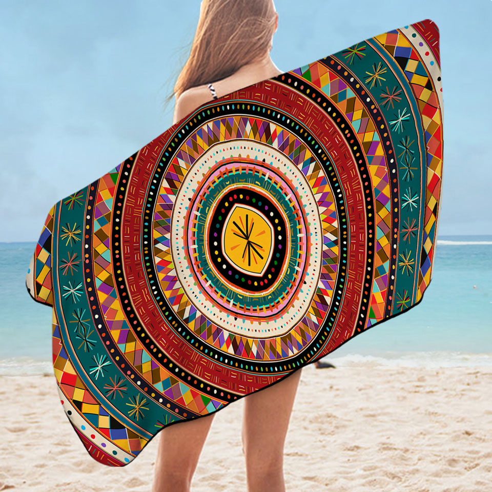 Colorful African Design Unusual Beach Towel
