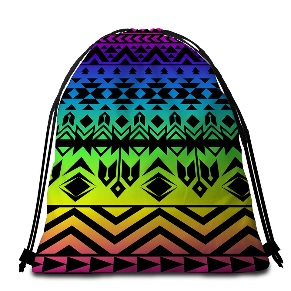 Colorful Aztec Beach Bags and Towels