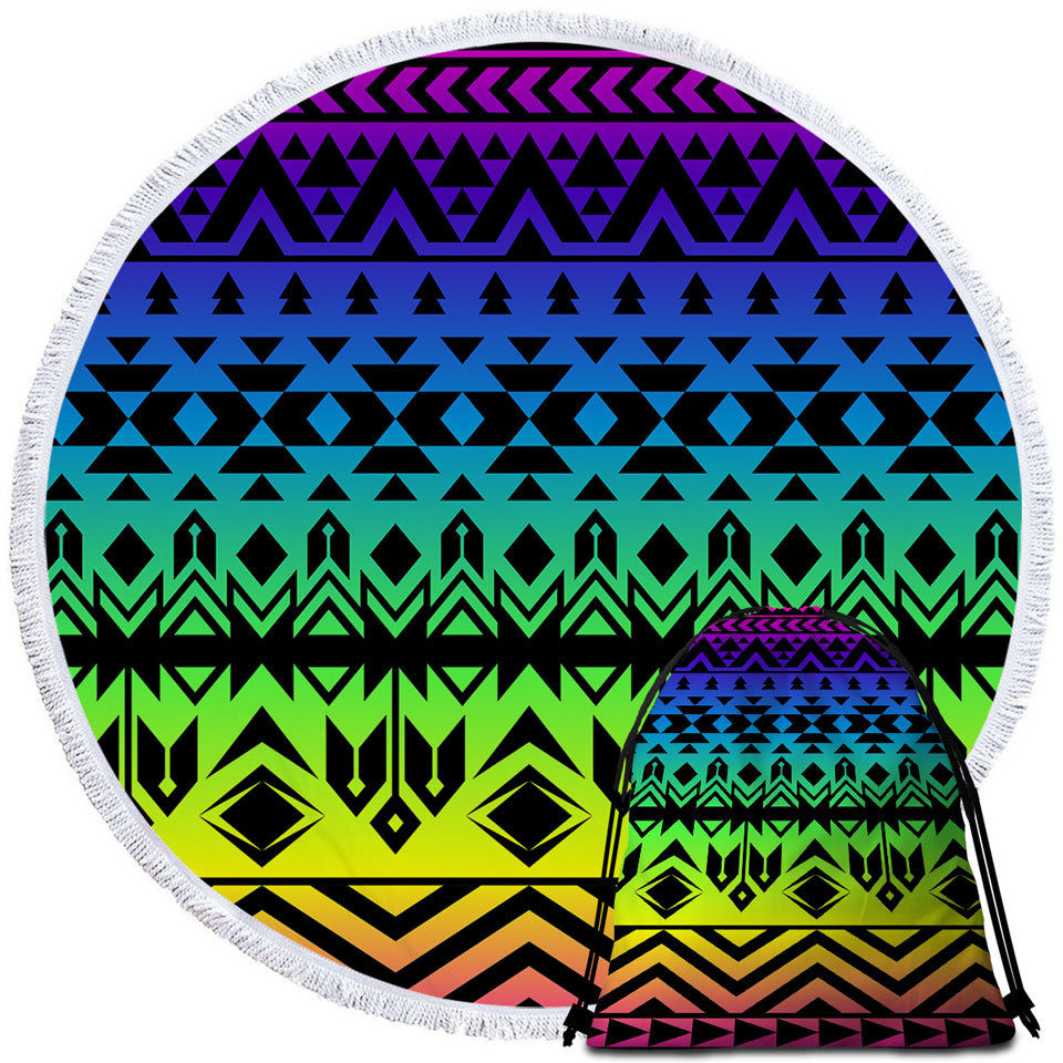 Colorful Aztec Round Towel