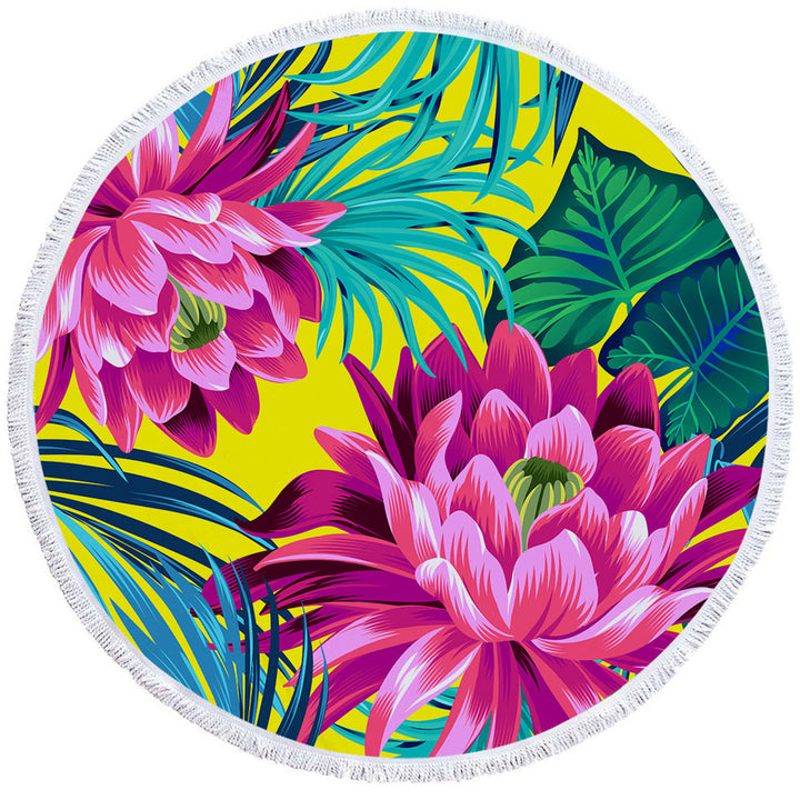 Colorful Beach Towels On Sale Tropical Flowers