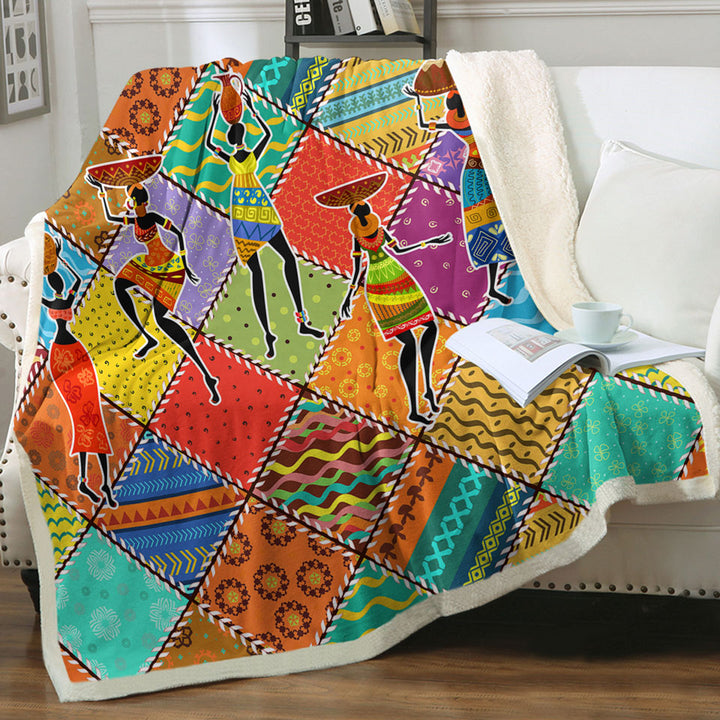 Colorful Blankets Patches and African Women
