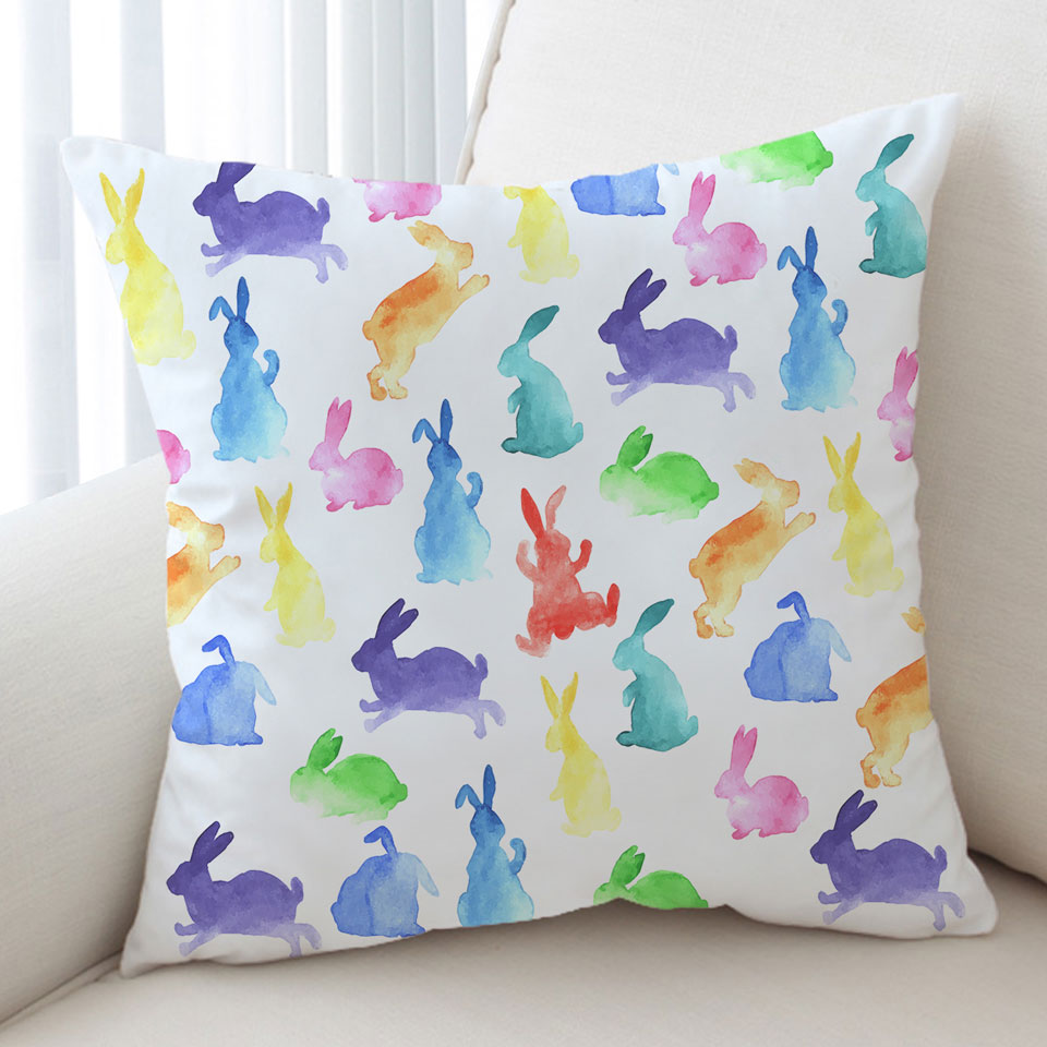 Colorful Bunnies Cushion Covers for Kids