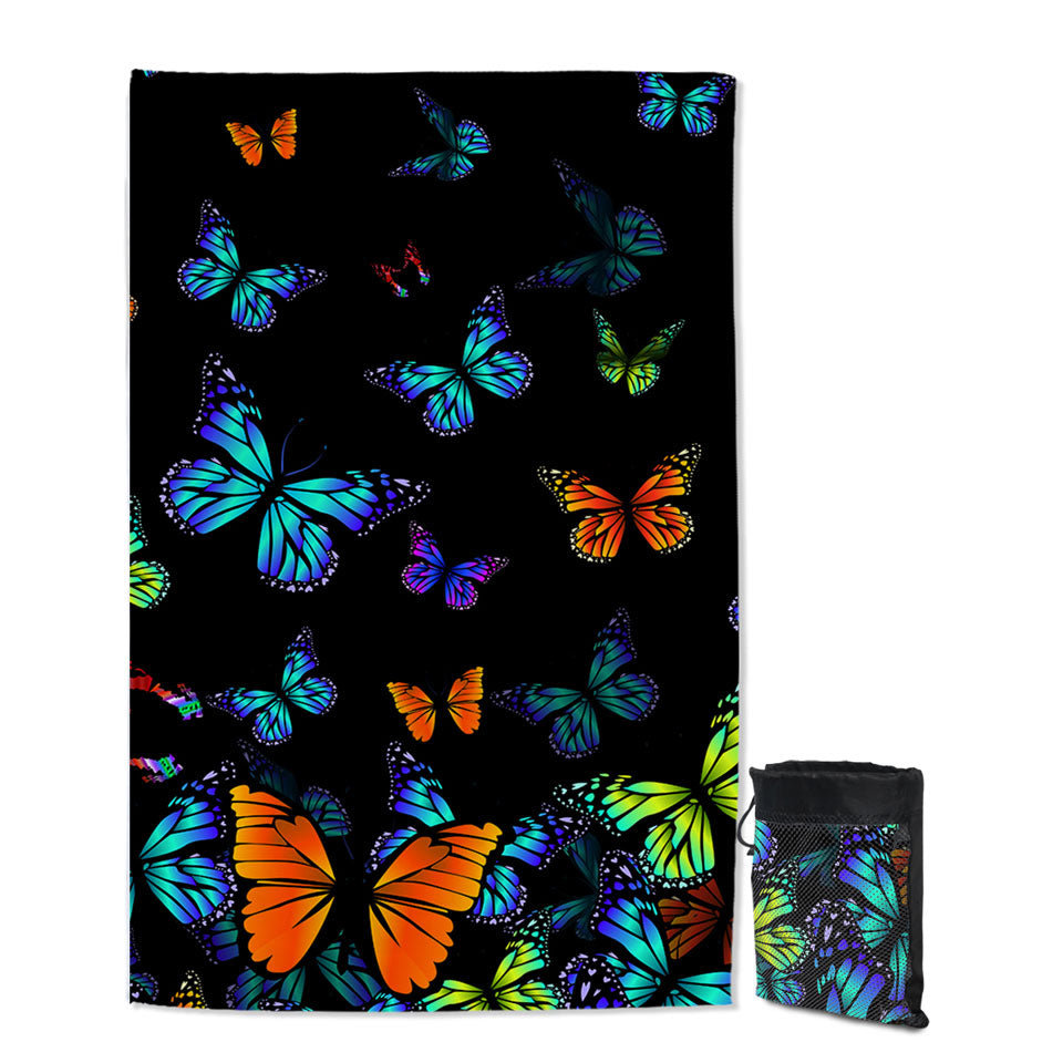 Colorful Butterflies Giant Beach Towel
