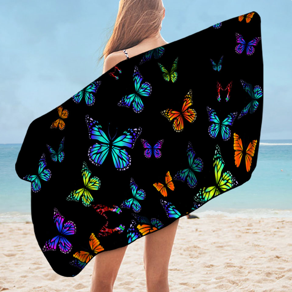 Colorful Butterflies Pool Towels