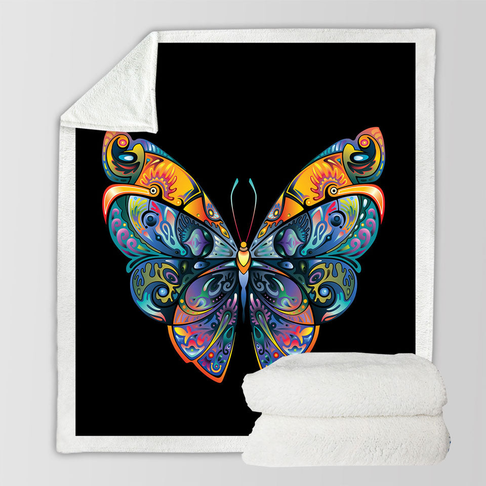 Colorful Butterfly Sofa Blankets