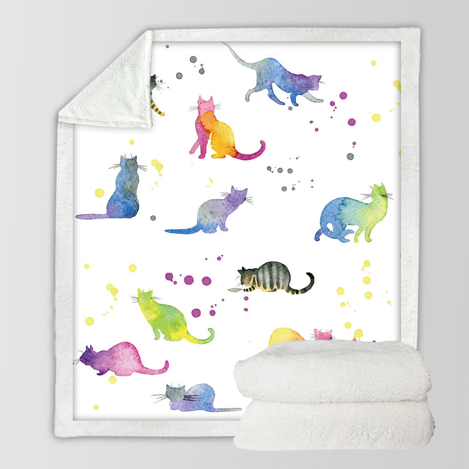 Colorful Cats Throws
