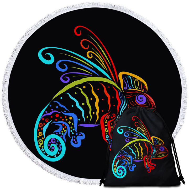 Colorful Chameleon Big Beach Towels