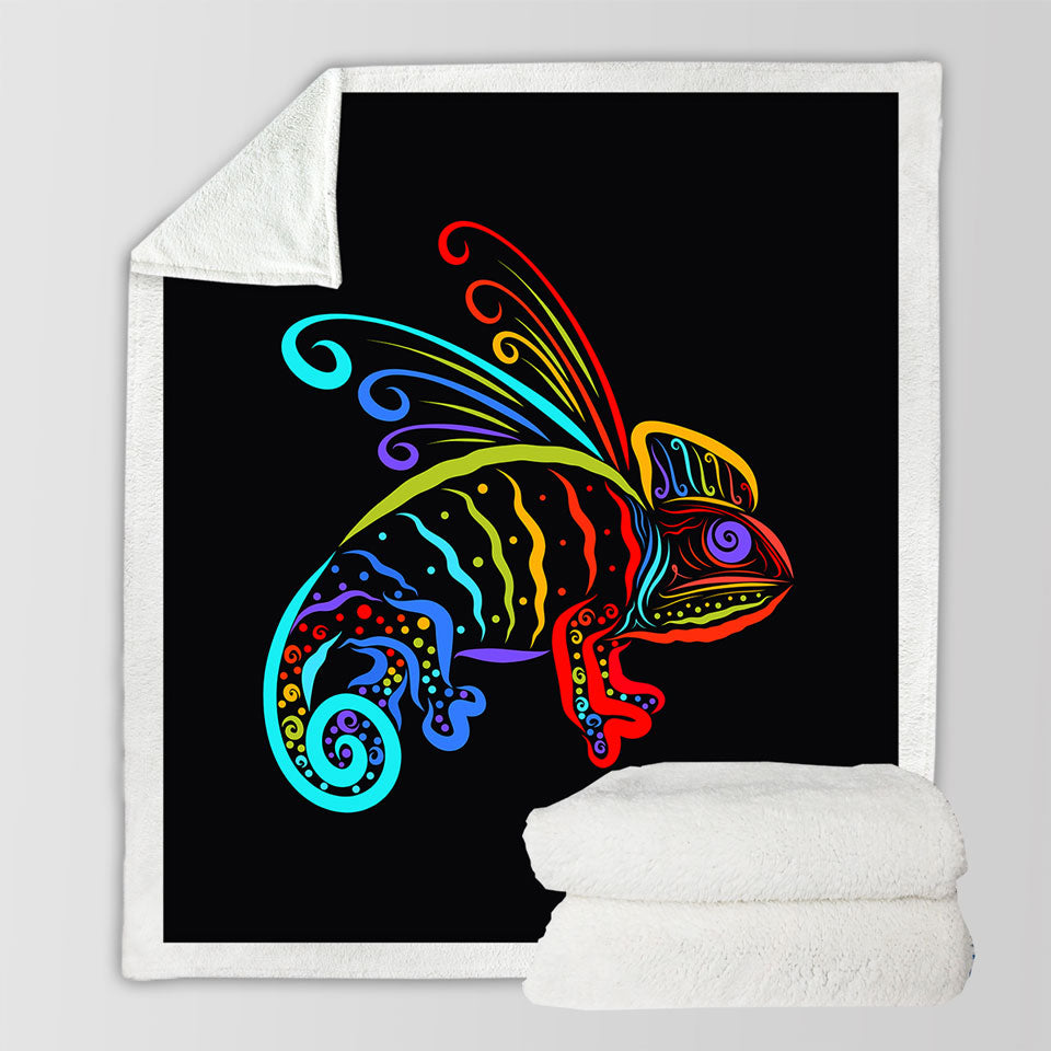 Colorful Chameleon Decorative Throws