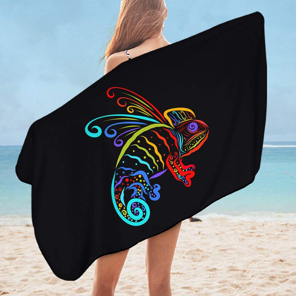 Colorful Chameleon Microfibre Beach Towels