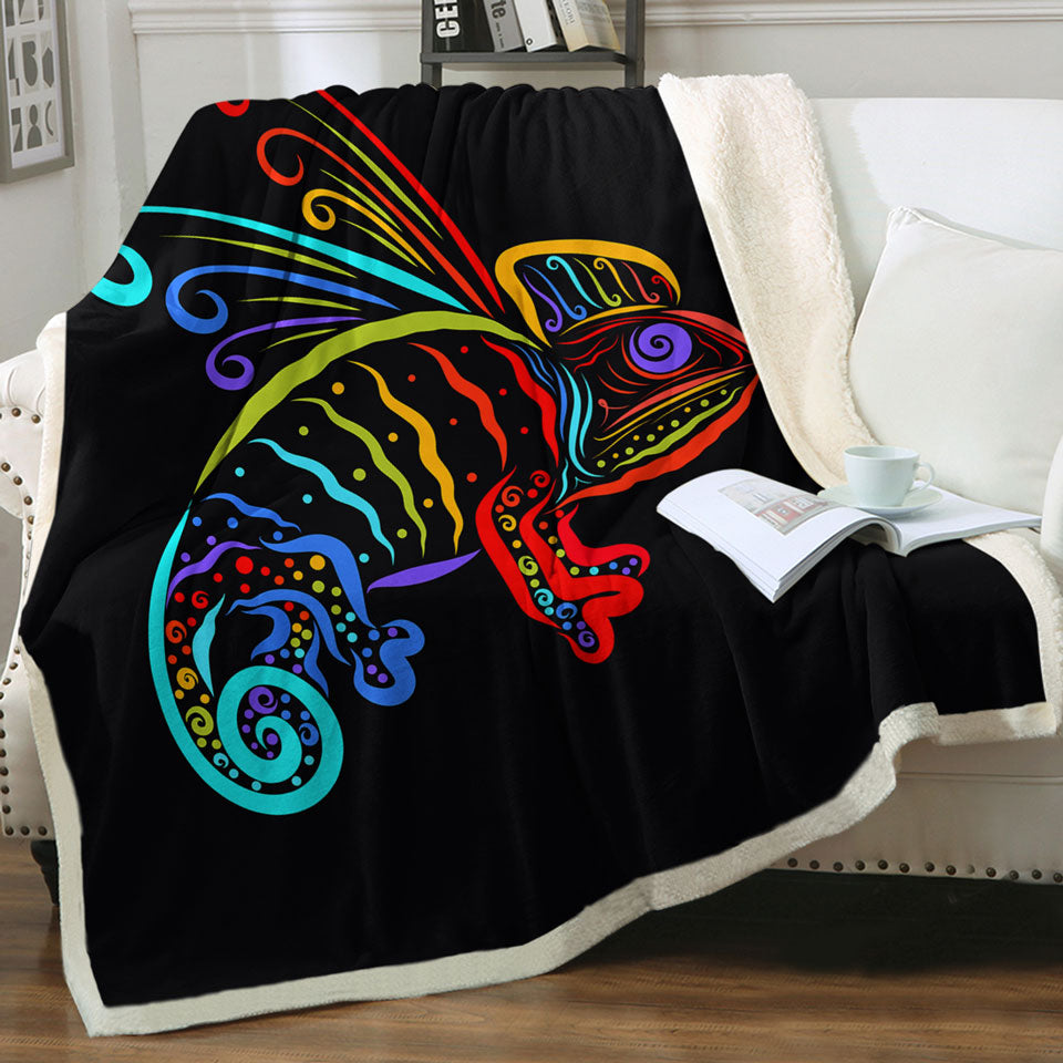 Colorful Chameleon Throw Blanket