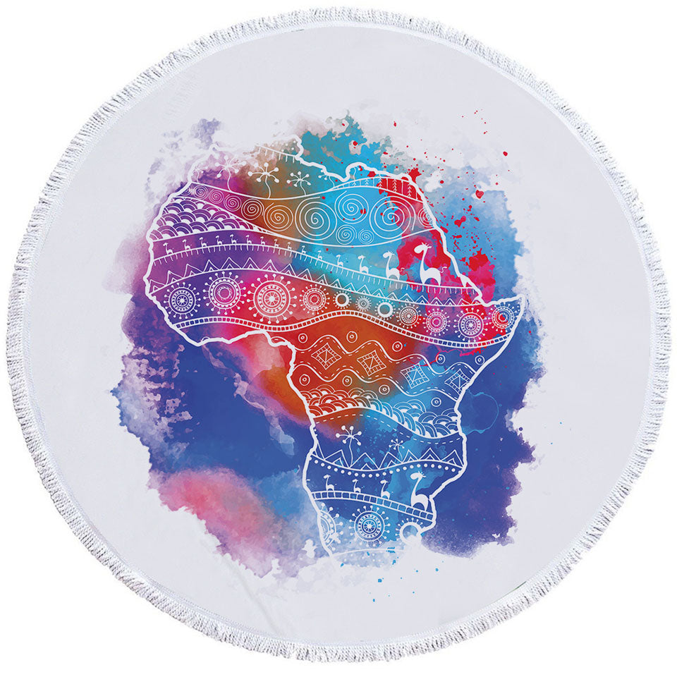 Colorful Color Stain Africa Circle Beach Towel