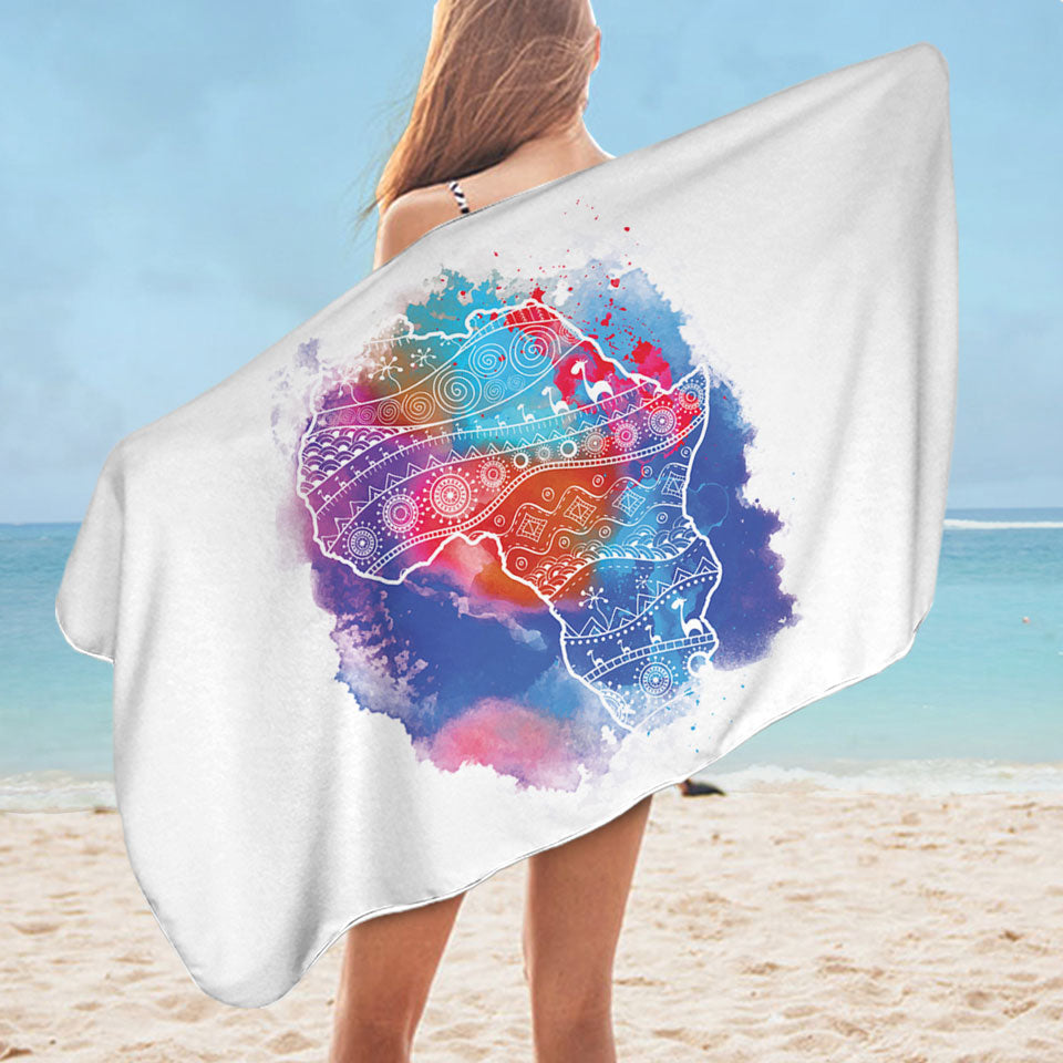 Colorful Color Stain Africa Microfiber Beach Towel