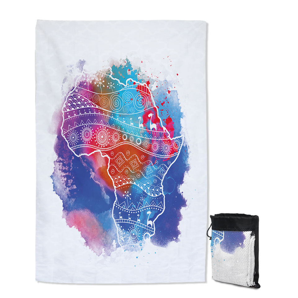 Colorful Color Stain Africa Quick Dry Beach Towel
