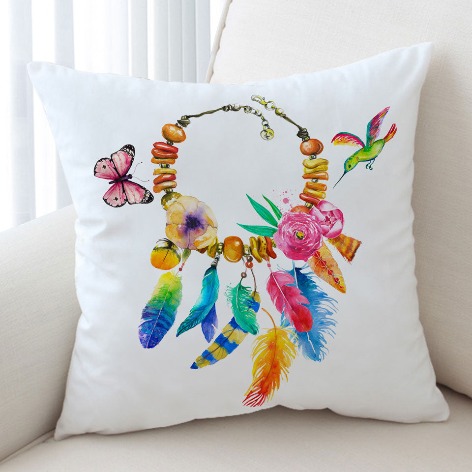 Colorful Cushions Feather Necklace