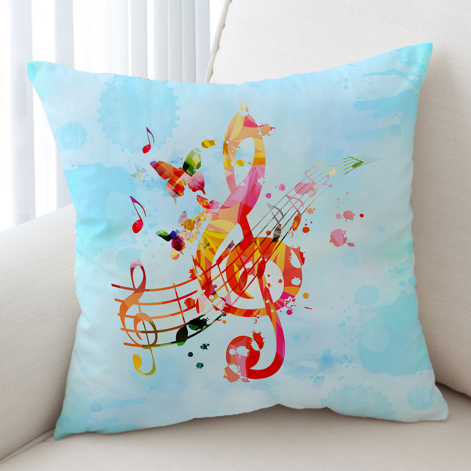 Colorful Cushions Music Note Over Sky