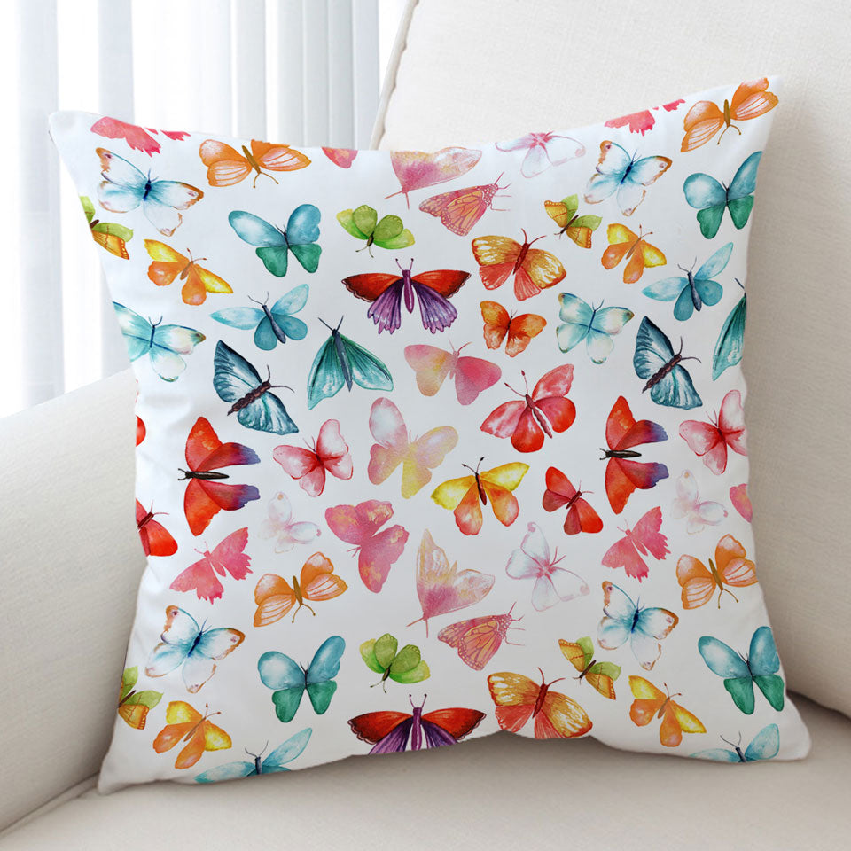 Colorful Decorative Pillows Pastel Colors Butterflies Cushion