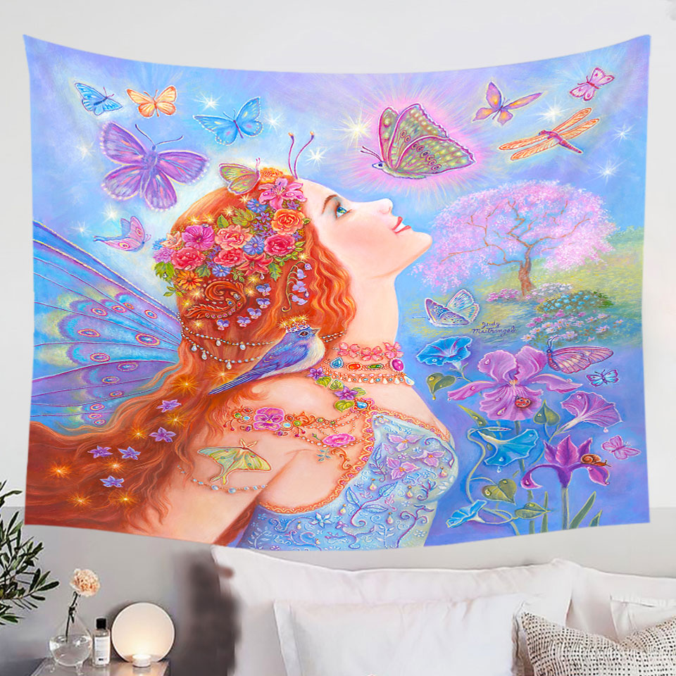 Colorful-Fairy-Art-Butterflies-and-Flowers-Wall-Decor